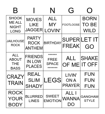 "M"  ENTERTAINMENT  MUSIC   Bingo Card