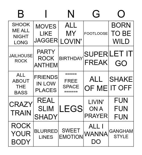 "M"  ENTERTAINMENT  MUSIC   Bingo Card