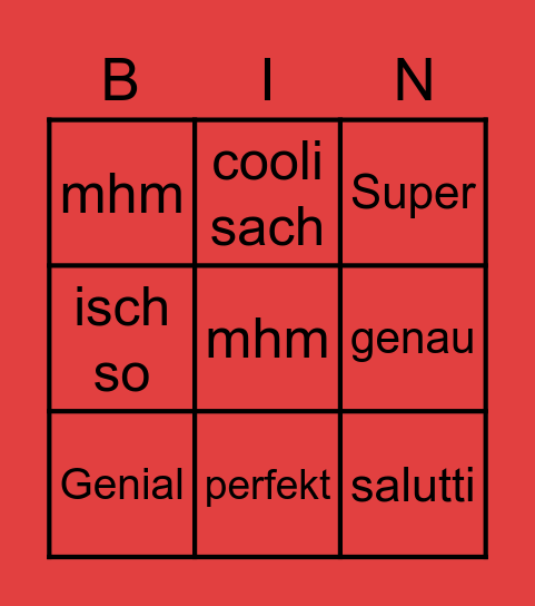 Flurin Support Bingo Card