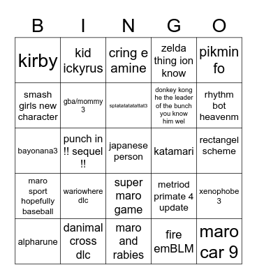 sony state of play card :)D)D)D) Bingo Card