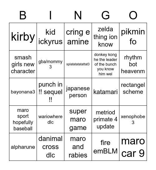 sony state of play card :)D)D)D) Bingo Card