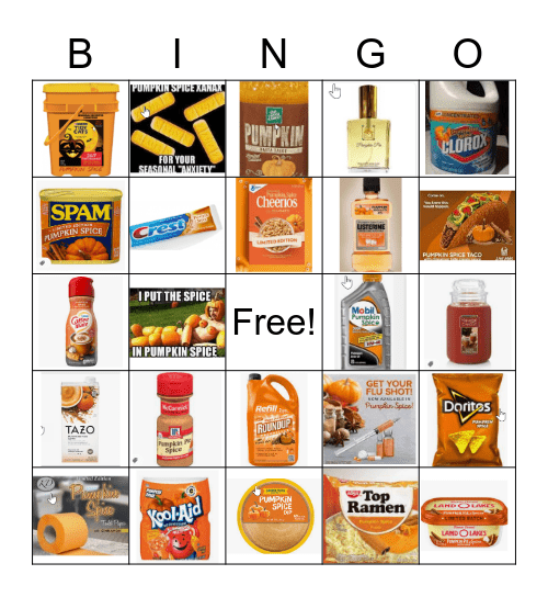 Pumpkin Spice Bingo Card