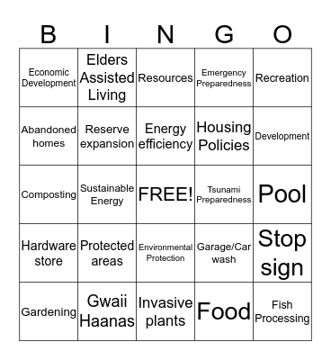 CCP BINGO Card