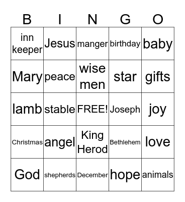 Christmas Bingo Card