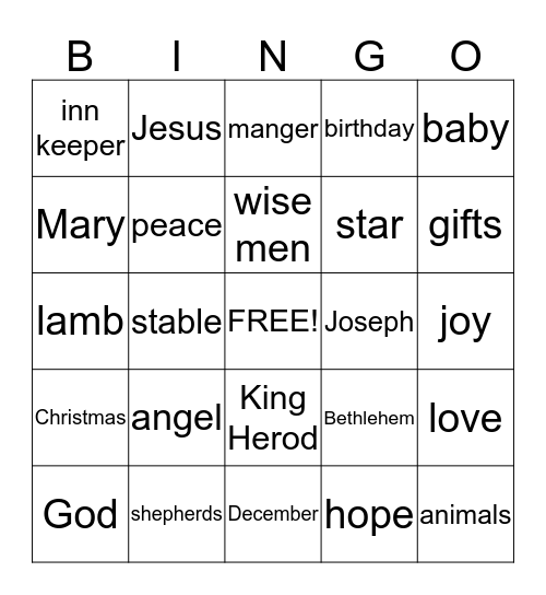 Christmas Bingo Card