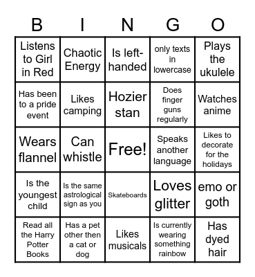 GSA BINGO Card