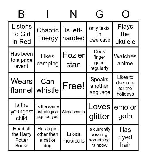 GSA BINGO Card