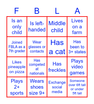 follow us on instagram: @northdakotafbla Bingo Card