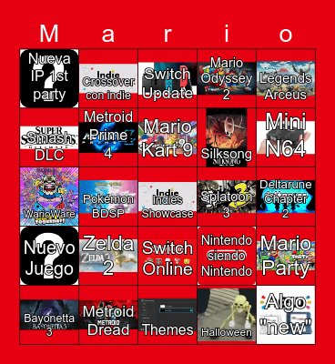 Nintendo Direct Bingo Card