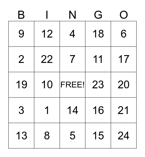 Sign Language Bingo  Bingo Card