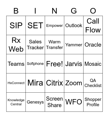 Vega$- Tools You Use Bingo Card