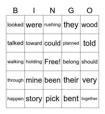 Two Good Friends Bingo Card