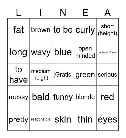 Unit 2 Bingo Card