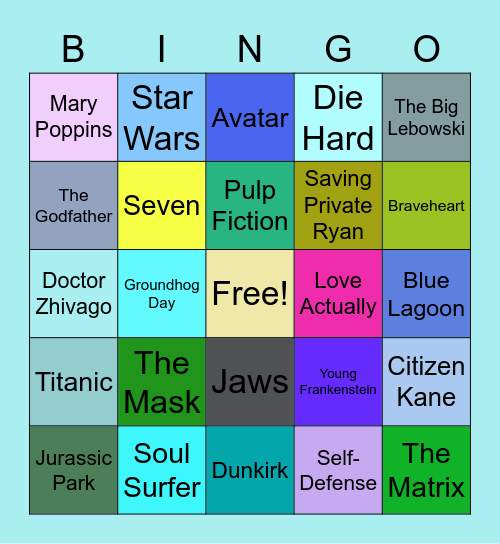 Movies Bingo Card