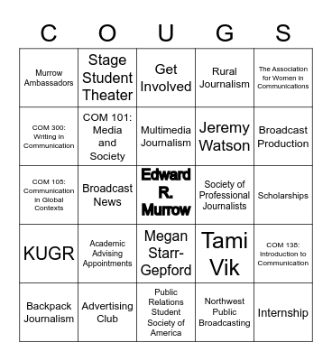 Murrow Bingo Card