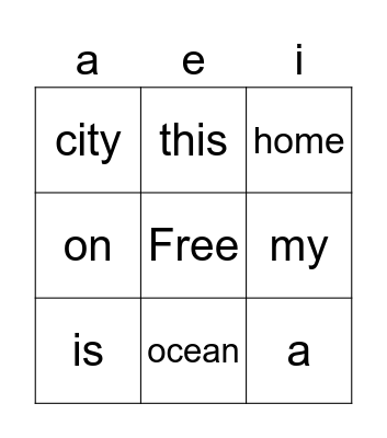 PCI words Bingo Card