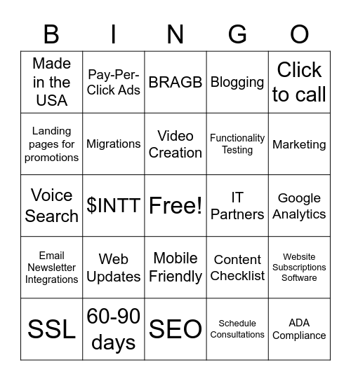 KCM Bingo Card