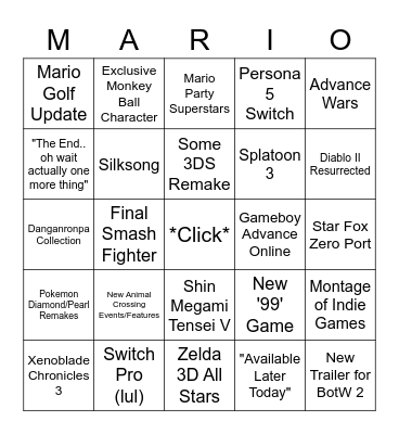 Sept 23 Direct Bingo Card