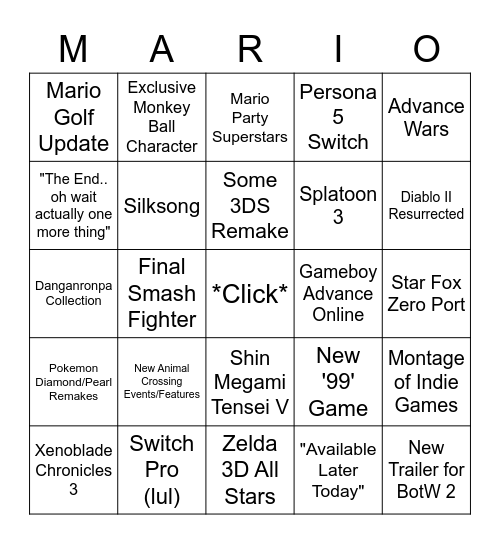 Sept 23 Direct Bingo Card