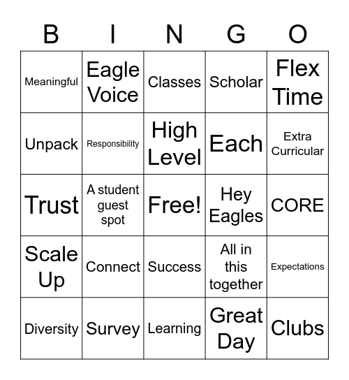 EP Update Bingo Card