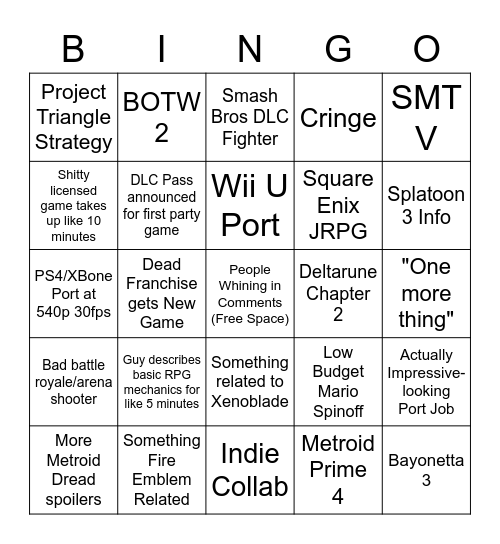 9/23 Direct Bingo Card