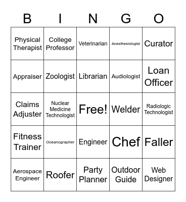 Career Bingo Card