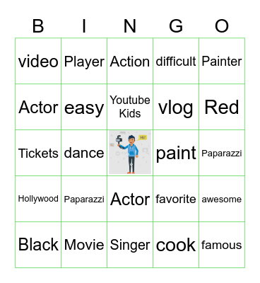 I'm a vlogger! Bingo Card