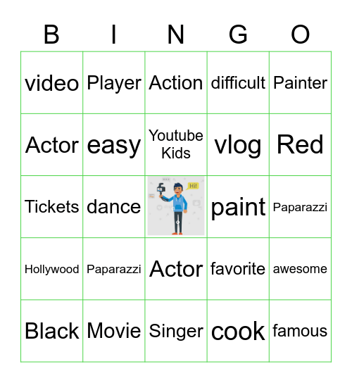 I'm a vlogger! Bingo Card