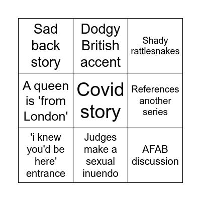 RPDRUK S3 Bingo Card