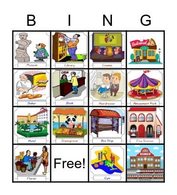 Places in a City Bingo Card