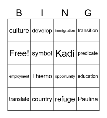 5th Grade Unit 1 Bingo Card
