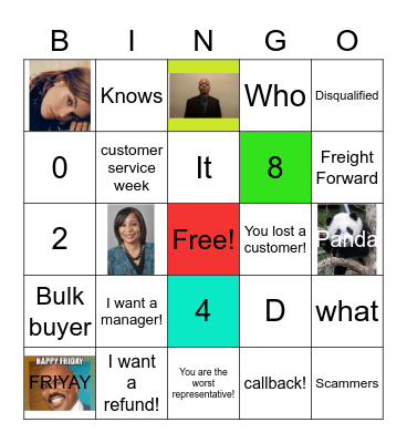 Customer Service Week Bingo Card