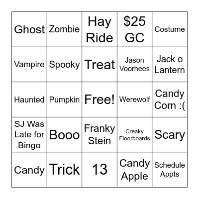 Spooky I Guess Bingo Card