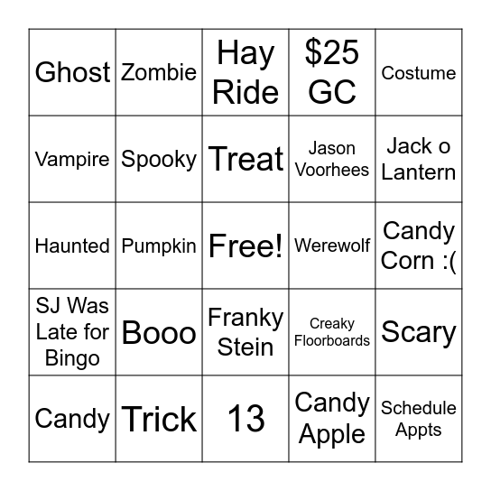 Spooky I Guess Bingo Card