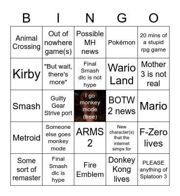 Rek's Nintendo Direct Bingo Card - 9/23/21 Bingo Card