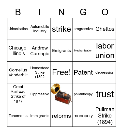 Immigration and Industrialization Bingo Card