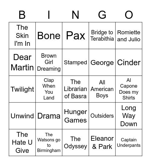 Banned Books: Stephens Bingo Card