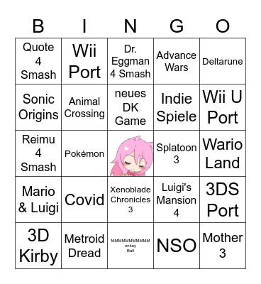 Nintendo Direct Bingo Card