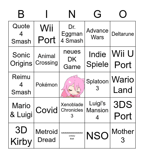 Nintendo Direct Bingo Card