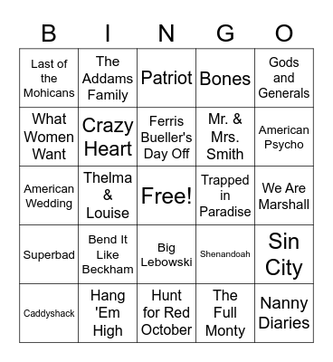 New DVDs At LCL Bingo Card