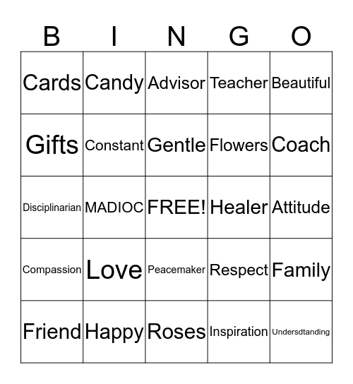 M.A.D.I.O.C INC (Mother's Day Special) Bingo Card