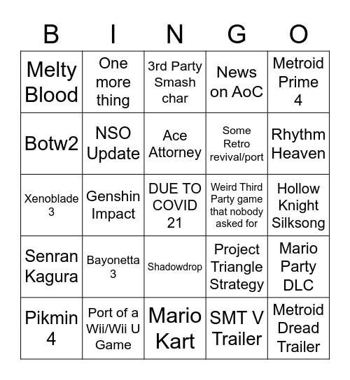 Direct Bingo Card