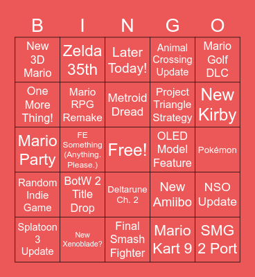 Em's 09/23 Direct Predictions Bingo Card