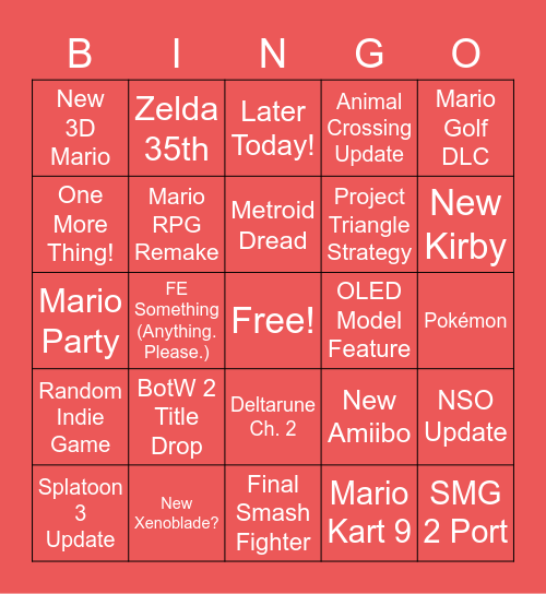 Em's 09/23 Direct Predictions Bingo Card