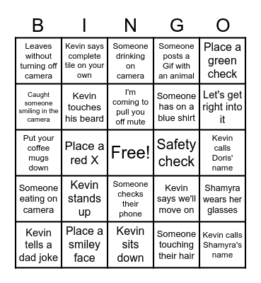 Kevinnnn and friends Bingo Card