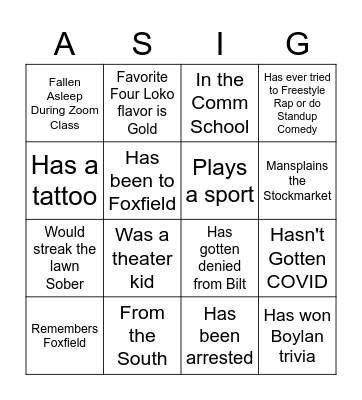 Find an Asig Bingo Card