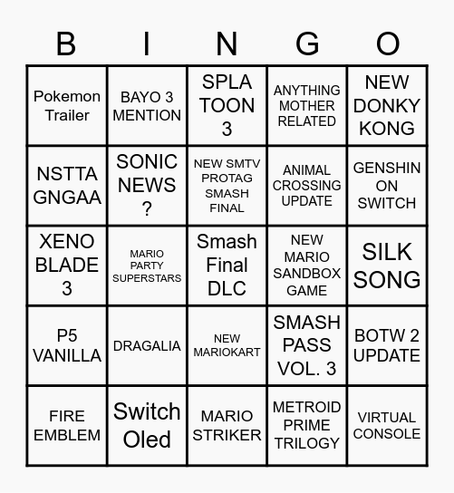 DISSAPOINTMENT BINGO Card