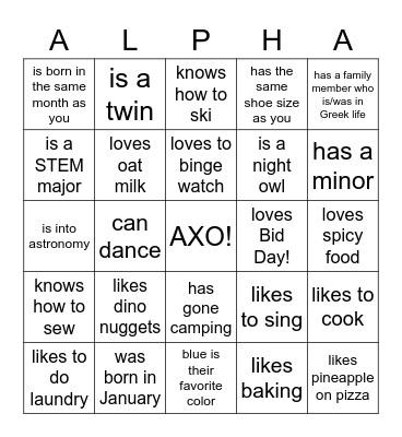 Find someone who.... Bingo Card