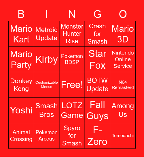 If Sora is in, Instant Blackout Bingo Card