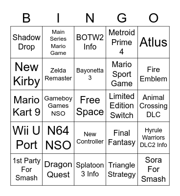 ND 9/23/21 Bingo Card